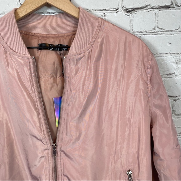 MISSGUIDED Satin Padded Bomber Jacket 8 Pink - Picture 3 of 8